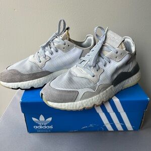 Adidas Originals White and Gray Running Shoes- “Nite Joggers “ 9.5